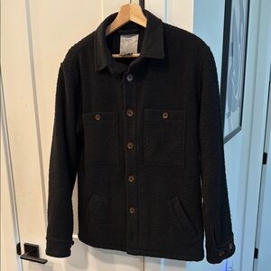 Men's Percival Black Casentino Wool Shirt-Jacket, Size M.